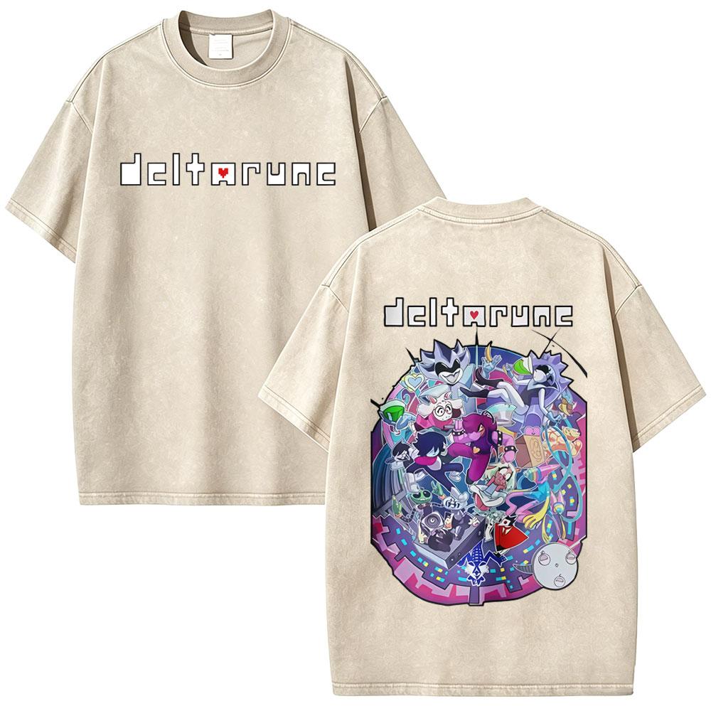 

Washed Vintage Game Deltarune Ralsei Smoking Funny Meme Tshirt Men Women Casual Humor Oversized T Shirts Otaku Lover Fans Gift S