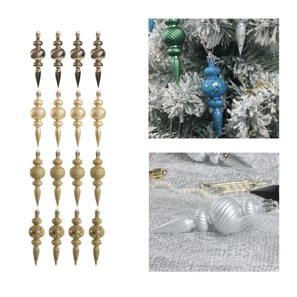 A Set Shiny Finish Christmas Ball Ornament Glitter Effect Sequined Design Christmas Tree Pendant Holiday Party Supplies