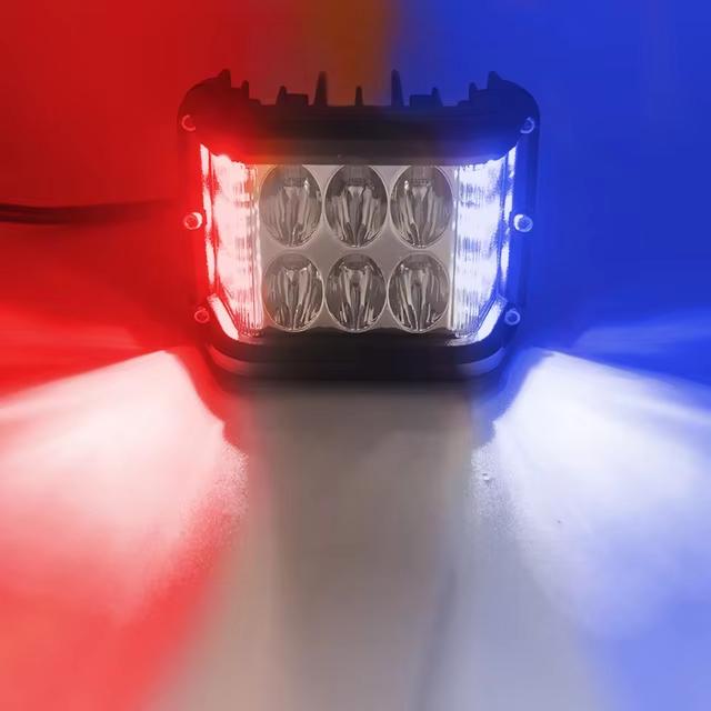 1/2x 4  Светодиодный рабочий фонарь с двумя боковыми светодиодными модулями, Белый и Янтарный стробоскоп, Для внедорожников, Автомобилей, Грузовиков, Пикапов, Лодок, Внедорожников, 12В