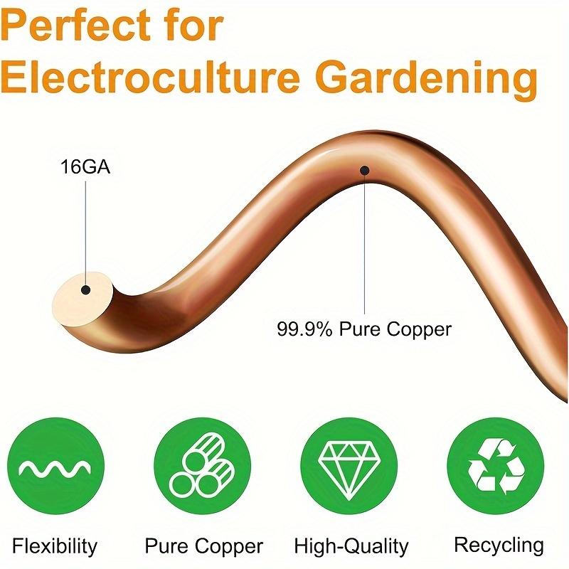 [Copper Garden Stakes] 6pcs, 12-inch Electroculture Plant Stakes, Electroculture Copper Coil Antenna For Growing Gardens