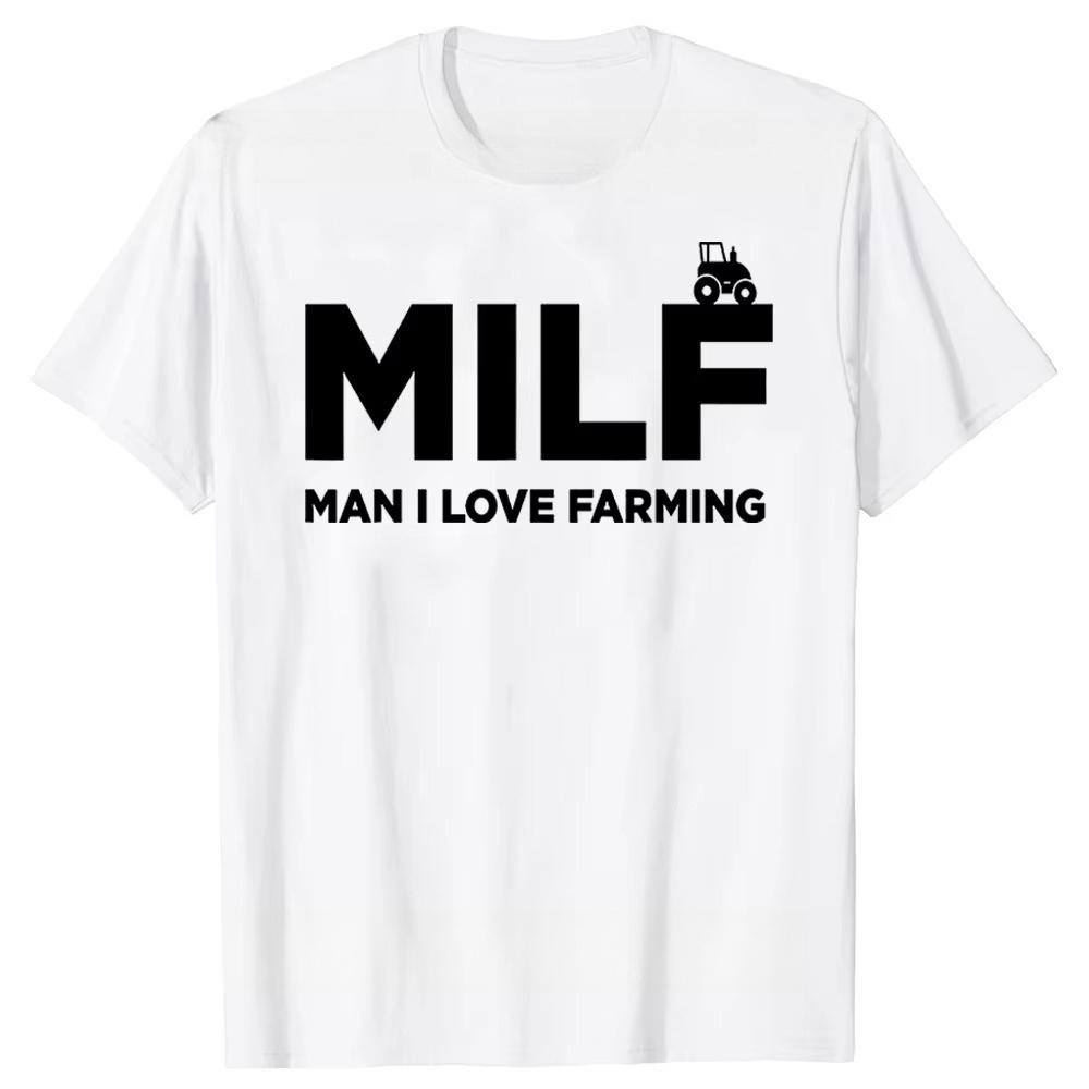 Funny Man I Love Farming T Shirts Farmer Tee Tops Round Neck ShortSleeve Fashion Tshirt Clothing Casual Basic Tshirts S