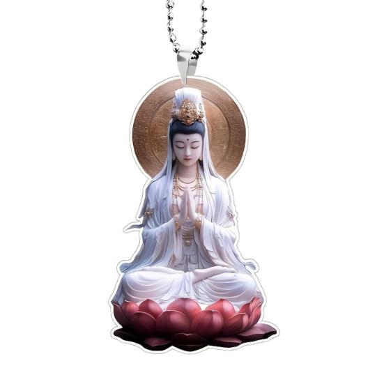 Yousheng 2D Acrylic Jesus Christ Ornament Car Rearview Mirror Hanging Decor Auto Interior Religious Gift for Christian Retro Faith Accessories