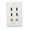 Wall Plate 6 Ports HD Multimedia Interface CAT6 TV F Head Ethernet Wall Plate for Home Office