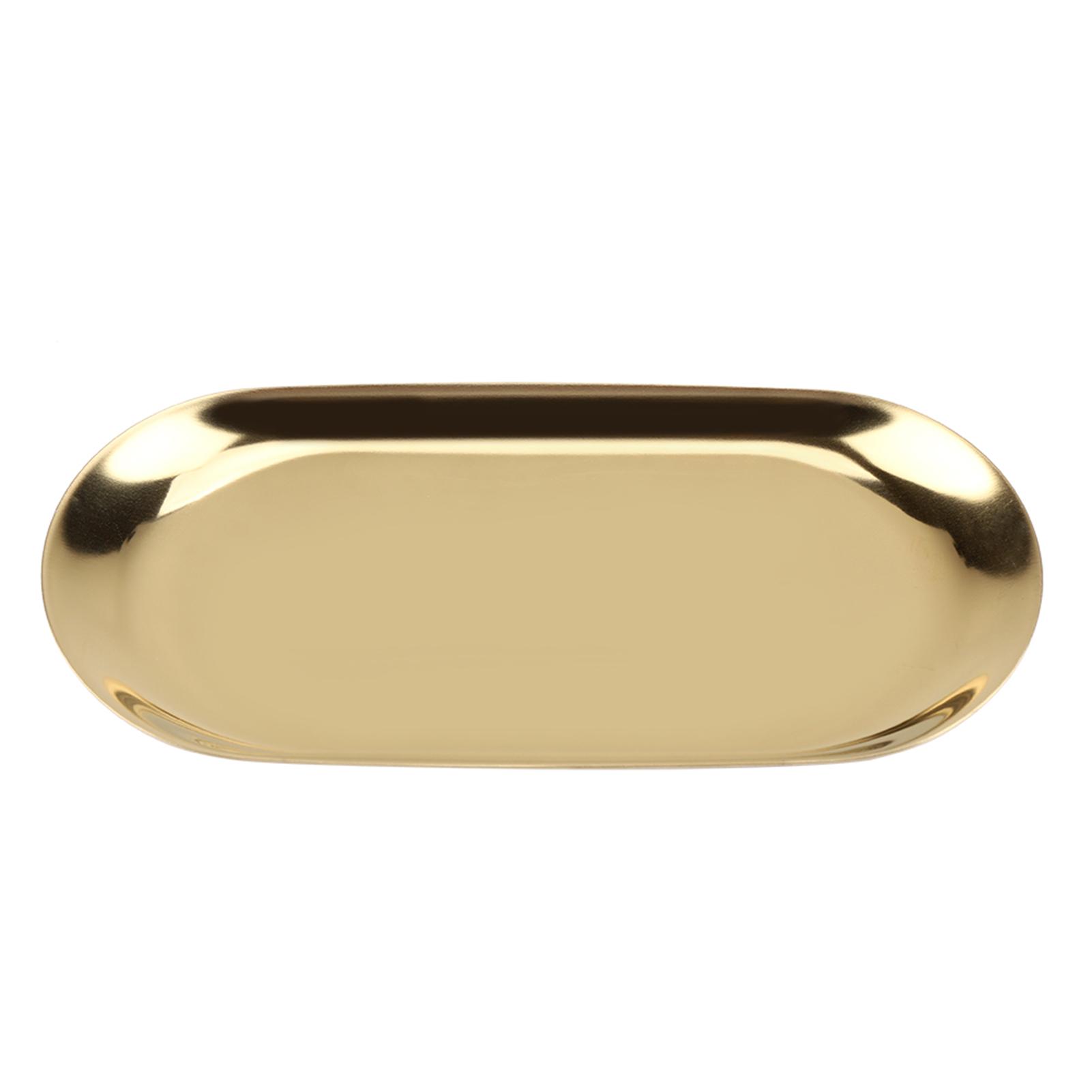 

Nordic Style Stainless Storage Tray Cosmetics Jewelry Cake Plate for Office Desks Type 1