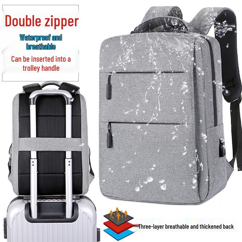 Cross-Border Business Computer Backpack with USB, 17.3" & 15.6" Sizes, Outdoor Use, Custom Logo Option