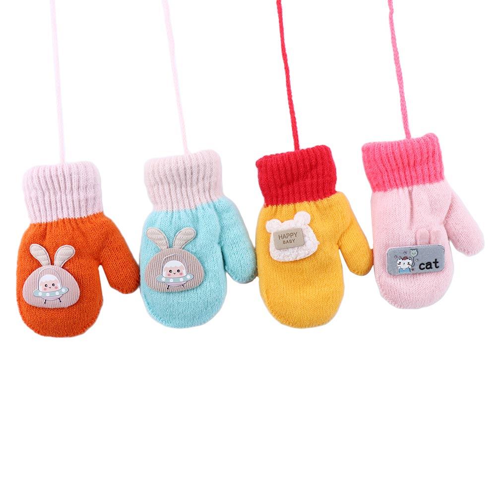 Soft Outdoor Infant Toddler Girls Children Thickened Knitted Gloves Warm Mittens Baby Mittens