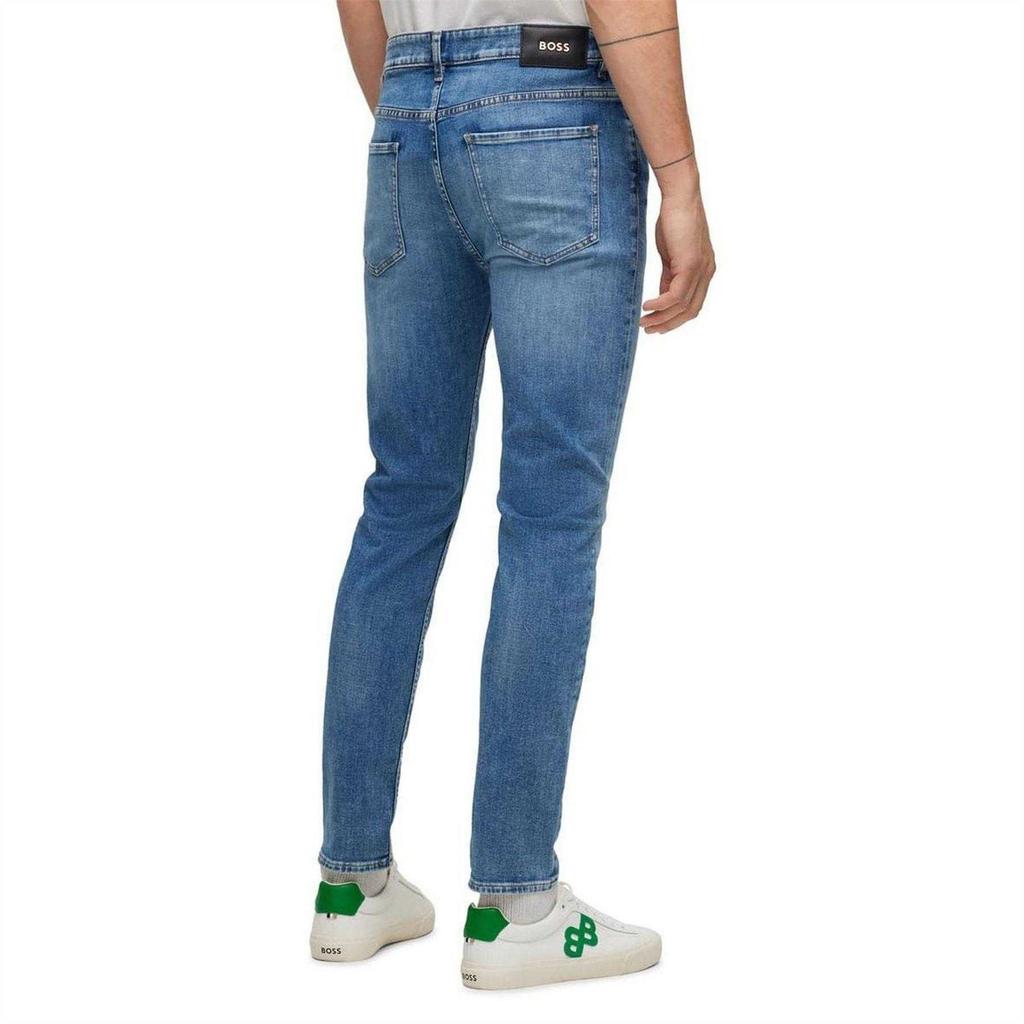 BOSS Mens Leather Patch Jeans