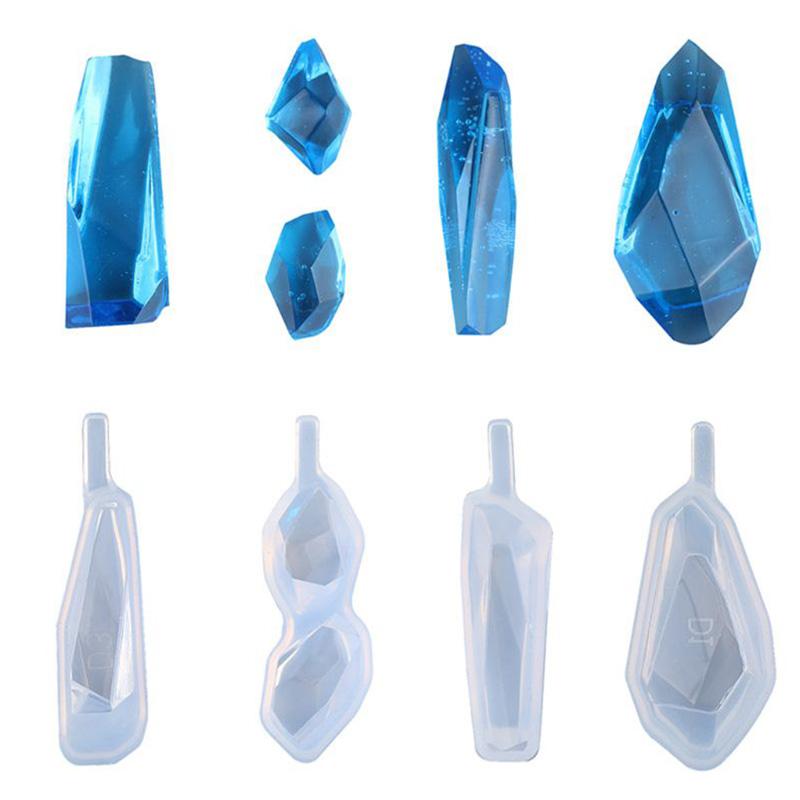 Crystal Stone Silicone Molds Epoxy Resin Mould For DIY Earrings Necklace Pendant Charms Jewelry Making Findings Tools Supplies