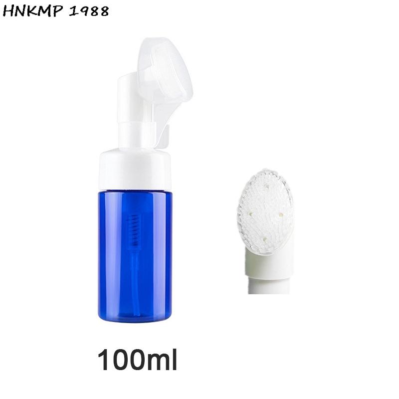 100/150/200ml Empty Froth Foaming Pump Bottle With Silicone Brush Head Plastic Face Cleaning Foam Bottles