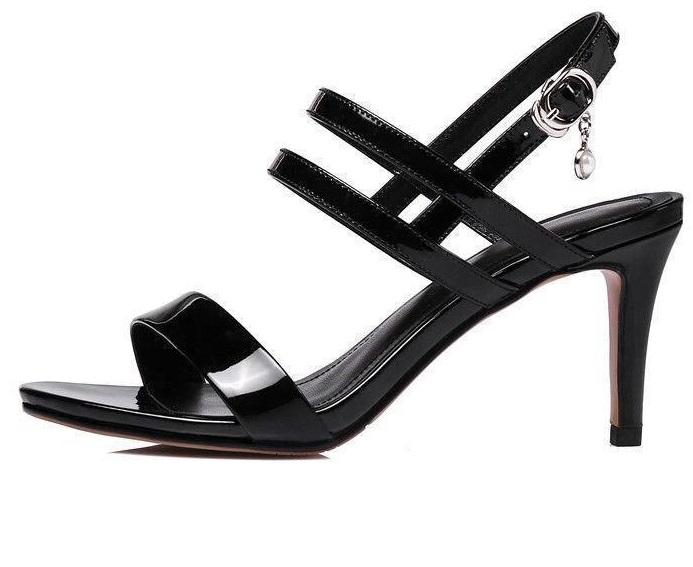 

Модные женские босоножки на высоком каблуке FHANCHU 2025, Летняя обувь, Ремешок с пряжкой на щиколотке, Для улицы, С открытым носком, 35-40, Черный, Белый, Синий, Дропшиппинг 35 чёрный