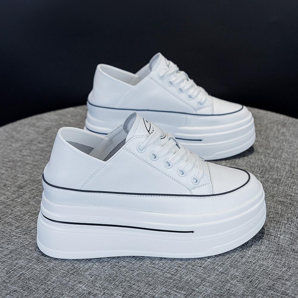 Vulcanized Shoes for Women 2025 Autumn New Interior Height Increasing Sneakers for Womenthick Soled Sponge Cake Casual Shoes