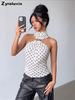 New Polka Dot Spaghetti Strap Vest Top - Slim Fit Bodycon Cami
