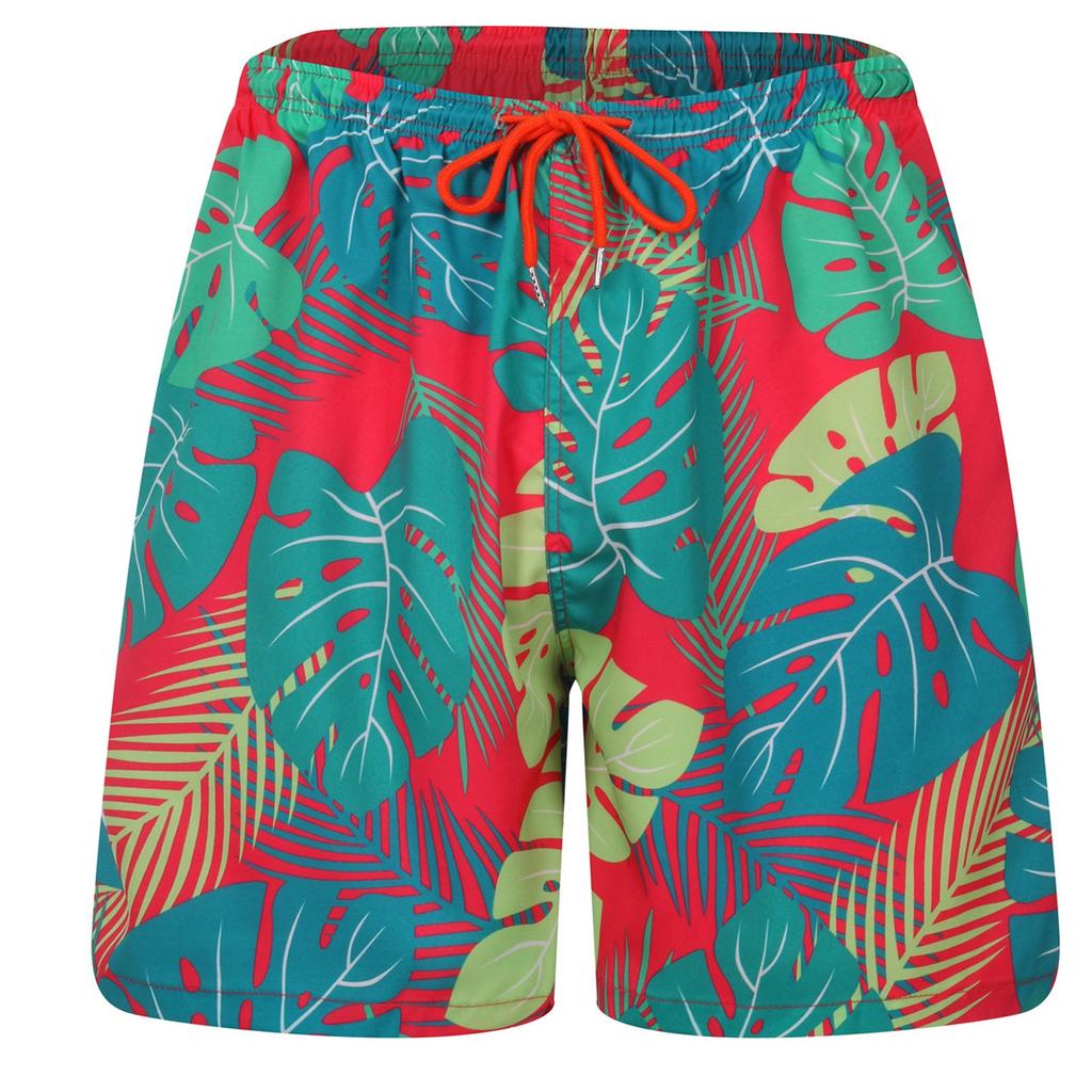 Modische Herren-Badehose mit zweilagigen Taschen, bedruckt, für Strand und Freizeit