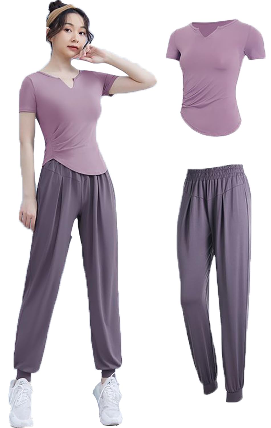 

Sujpjheed Джерси для йоги и спортивной одежды, идеально подчеркивающее вашу и и идеально подходящее для и размера M Женский комплект, Фигура, Тренировки, Активная одежда, Фитнес, фиолетовый