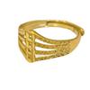 Gilded Brass Four-Line Adjustable Coin Ring for Women - Open Copper Ring, Chinese Style, High-End Design.