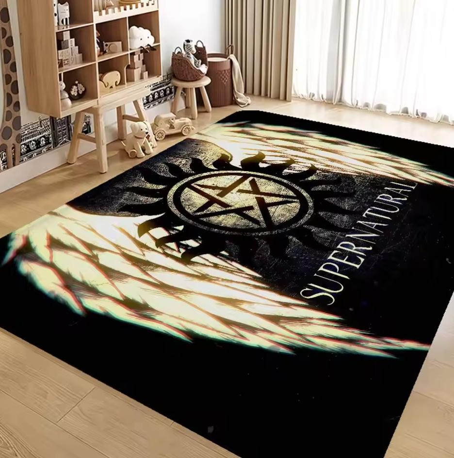 Living Room Rug Supernatural Anti-Possession Symbol Mysterious Carpet Non-Slip Easy Clean Mysterious Personalized Home Decor Mat