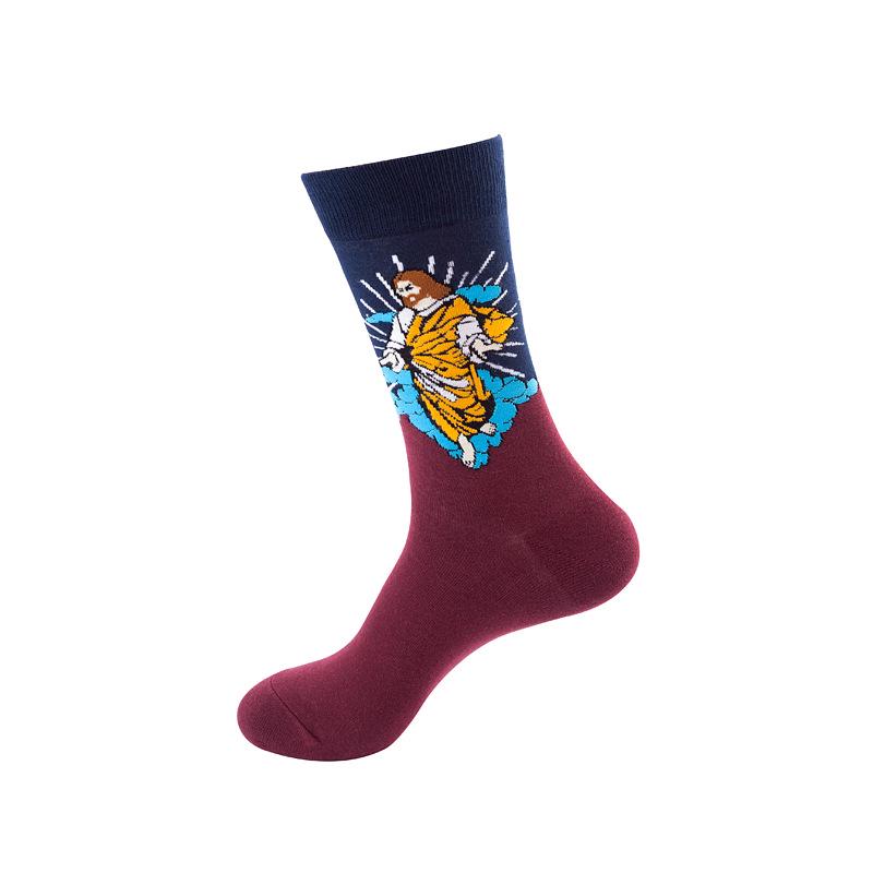 Moyu Trendige Baumwollsocken in Wadenhöhe mit Aufdruck für Damen und Herren – Herbst/Winter Kollektion