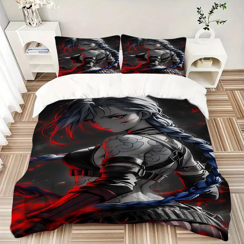 3pcs Jinx Bedding Set-Perfect for Bedroom, Guest Room, Living Room, Hotel Decor | Ideal Gift for Fans, Travelers, Daily Use | Festive Presen