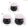 K1AE Glowing Witches Cauldron Bubble Maker For Halloween Decors Remote Control 8 Modes