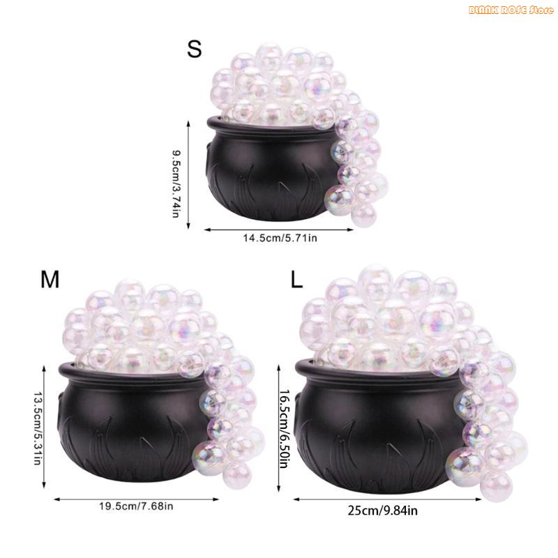 K1AE Glowing Witches Cauldron Bubble Maker For Halloween Decors Remote Control 8 Modes