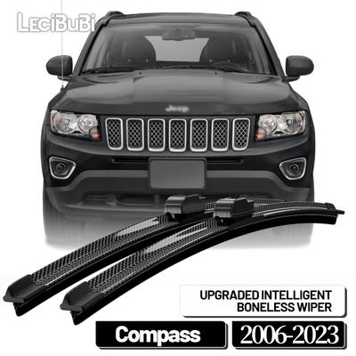 Pour Jeep Compass MK49 MP 2006-2023 2016 2017 2019 2020 2021 2 pièces Balais d'essuie-glace avant Essuie-glaces Pare-brise Fibre de carbone