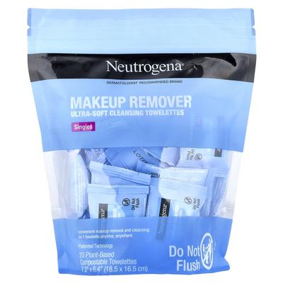 Makeup Remover, Ultra Soft Cleansing Wipes, Individually Wrapped, 20 Vegetal Biodegradable Wipes