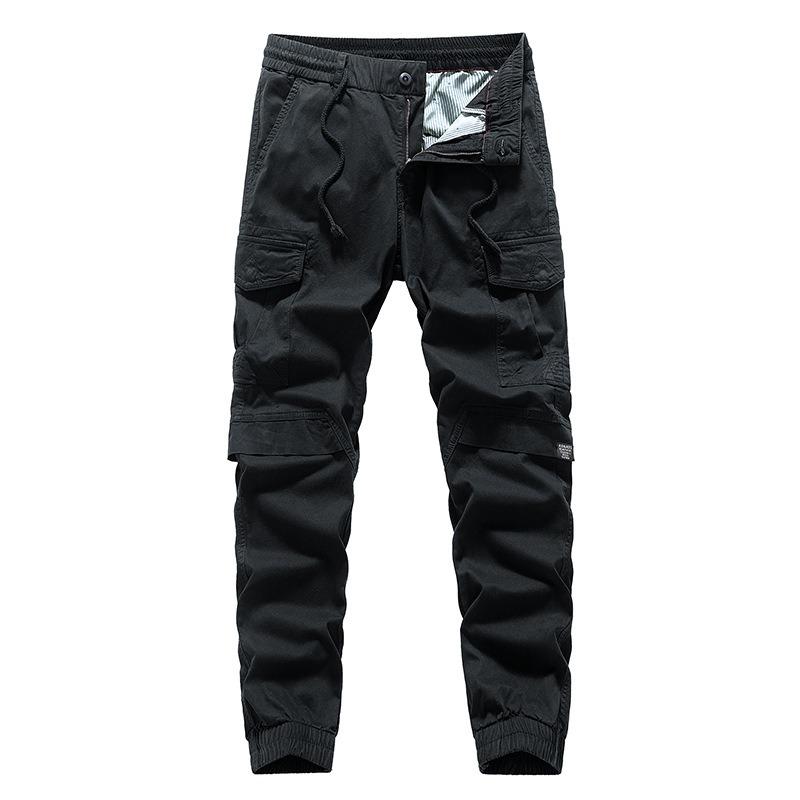 Men s Overalls Straight Loose Casual Leggings Trendy Pants Men s Pants High-end Ruffian Handsome 28 чёрный