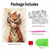 Stretched Frame Pearl Art Kit Smiling Tiger DIY Sparkling Bead Canvas Relaxing Hobby Perfect Gift for Craft Enthusiasts Art Project Decor Set