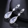 Emmaya Luxury Bridal Four Colors Vintage Allure Crystal Waterdrop Long Drop Cz Earrings For Women Wedding Jewelry Gift