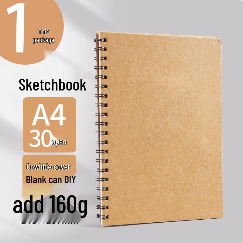 Thickened A3 One-piece Sketchbook, 32K Art Student Drawing Book, Spiral 8K Marker.