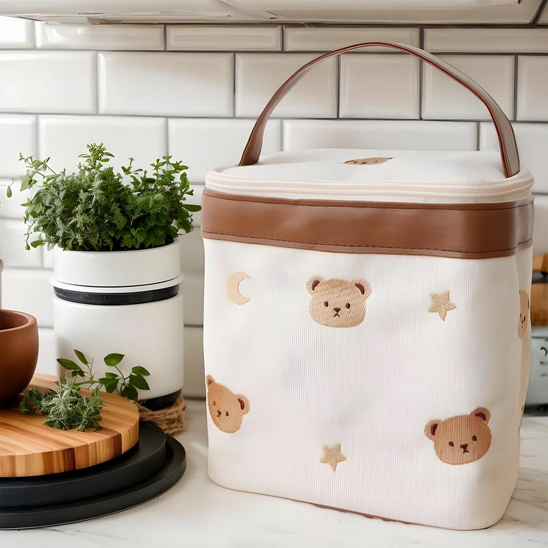 Portable Thermal Lunch Bags For Women Reusable Foldable Work Meal Carrier Travel Food Storage Bag For Picnic Camping Outdoor