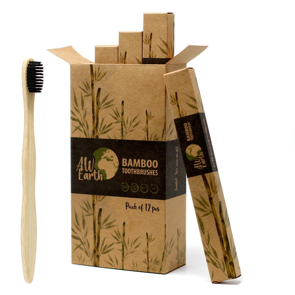 Bamboo Toothbrush, Charcoal Medium-Soft Bristles