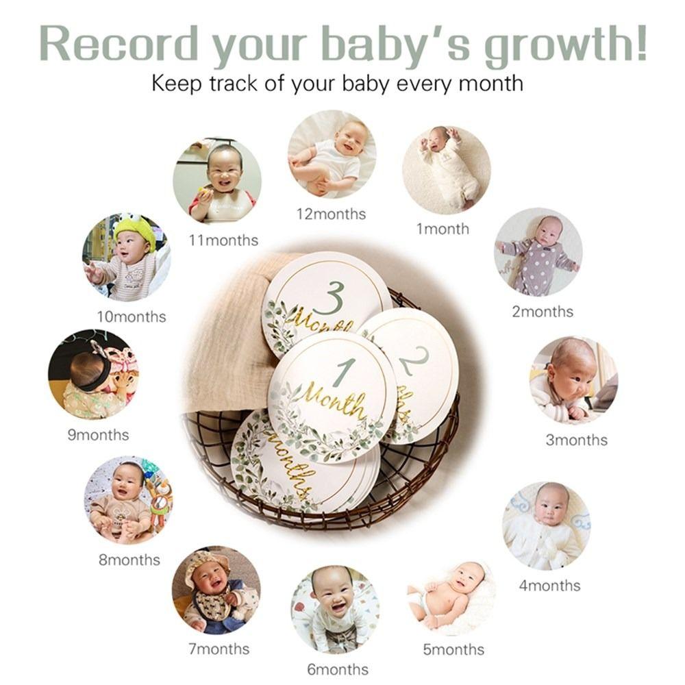 12pcs Number Milestone Photography Card Sturdy Newborn Gifts Baby Milestone Card Baby