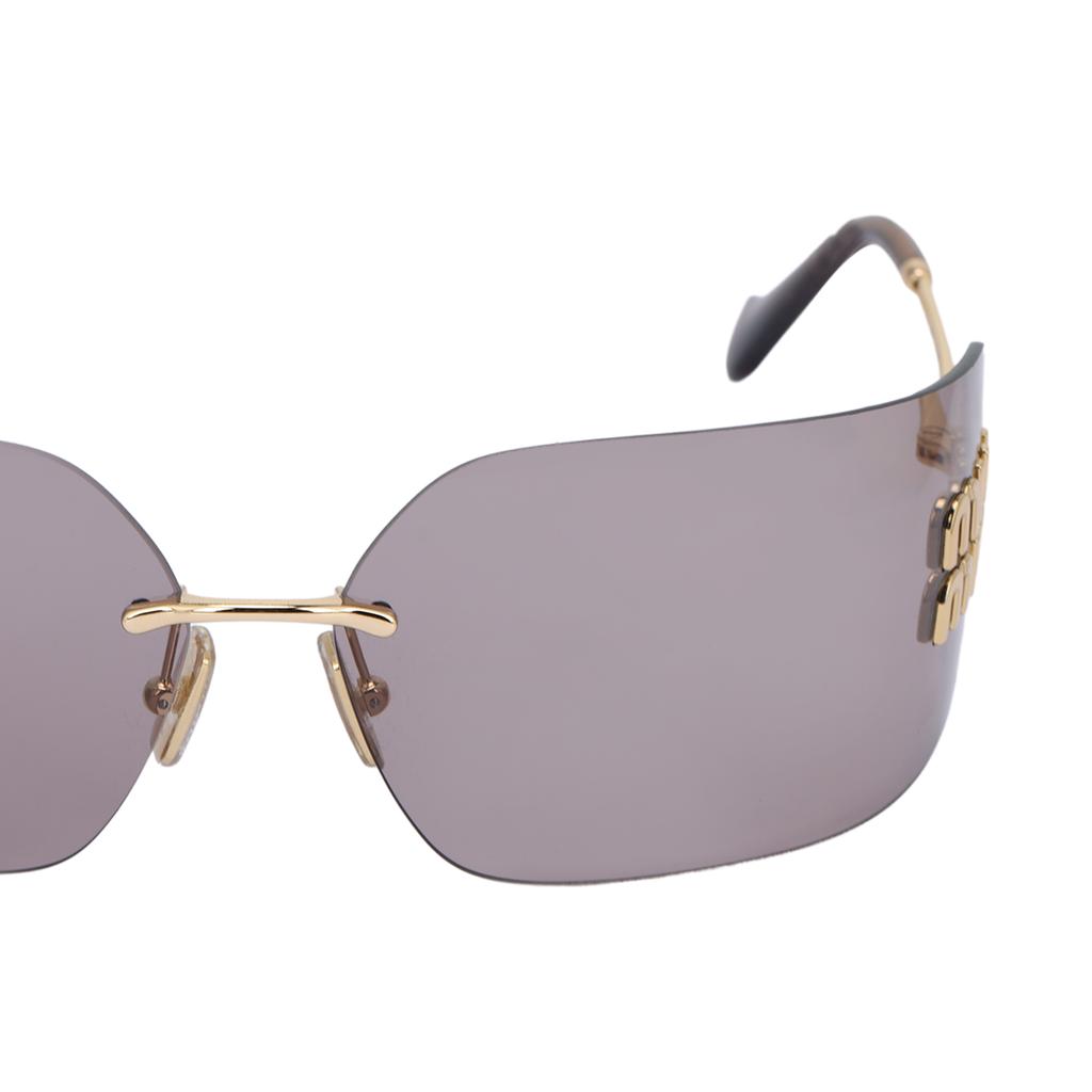 Miu Miu Logo Detail Square Sunglasses Women sunglasses Gold SMU54YS5AK06I