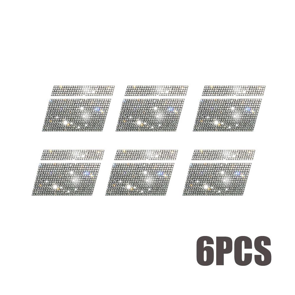 6Pcs Reflective Car Wheel Rim Rhinestone Stickers Mark Stripe Racing Wheel Hub Decals for Size 18" - 21" Decorative Sticker