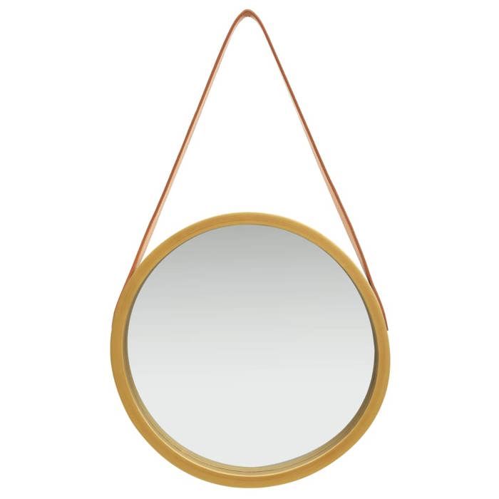 VidaXL Miroir mural avec sangle 40 cm Doré 320361
