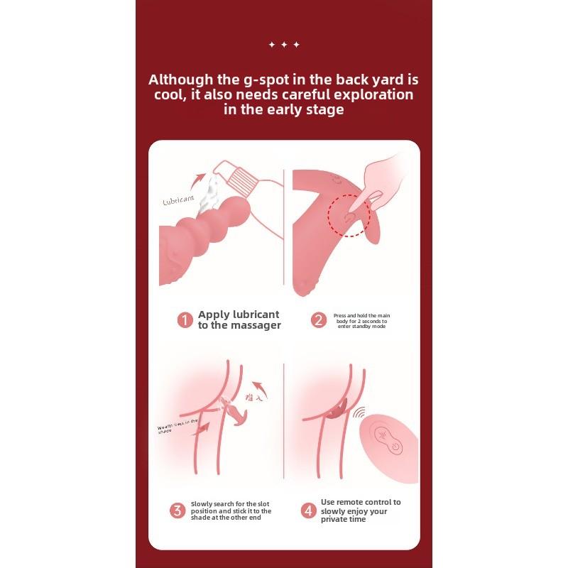 Drahtlose Fernbedienung Tragbares Vorzimmer Zugperlen M2 Vibration Analplug Prostata-Massage Masturbator Erwachsenenprodukte