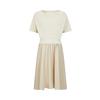 Jiuzi Annakou Women's Elegant Fake Two-Piece Patchwork Waist-Cinching Dress