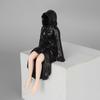 3Pcs/Set Black Robe Queen Halloween Girl Mysterious Statue Sitting Pose Desk Decorations Halloween Gifts Bookshelf Statues