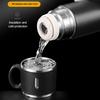 420/500ML Vacuum Cup with Leak-Proof Cup Lid Removable Nozzle Stainless Steel Water Bottle Anti-slip Bottom Insulated Water Bottle