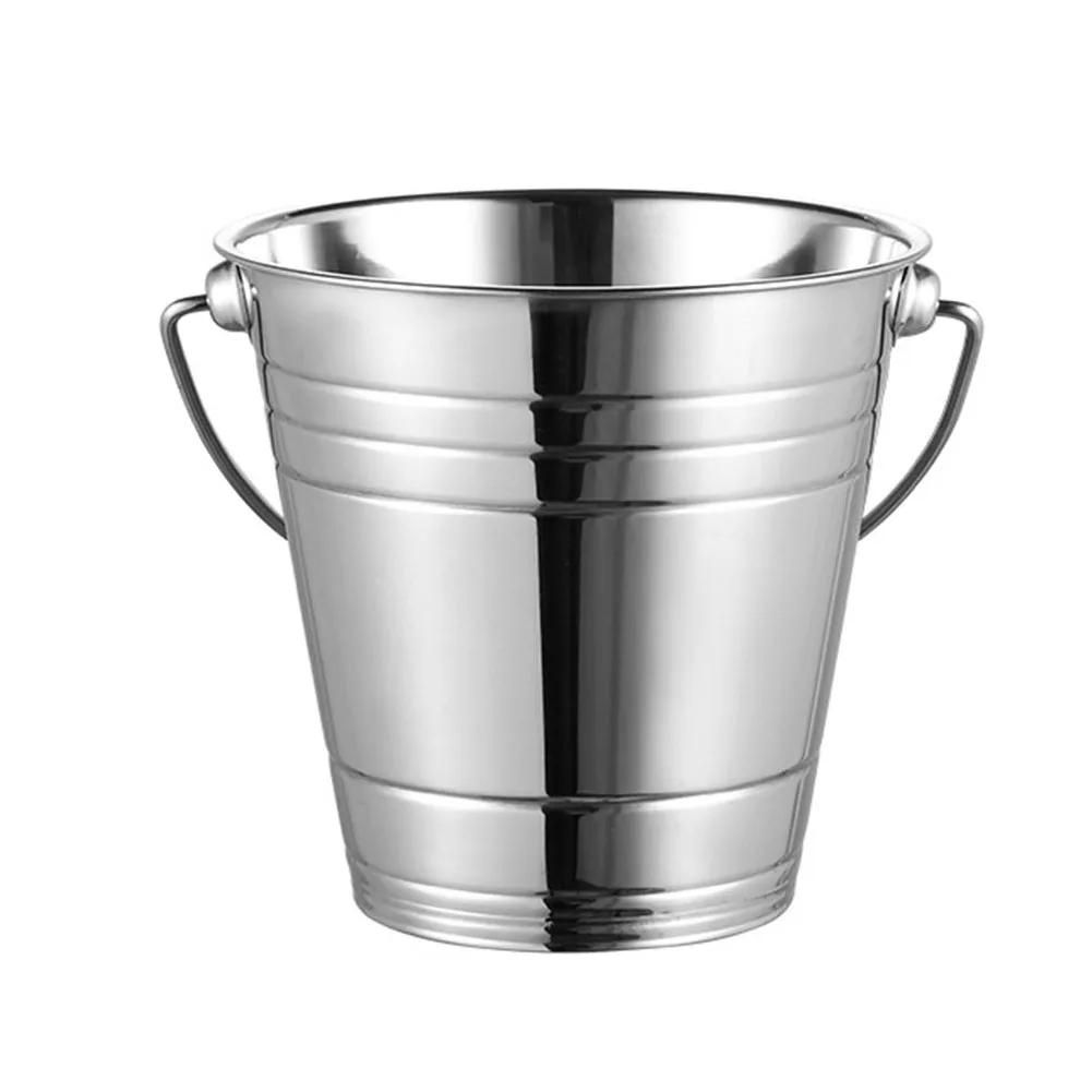 Stainless Steel Ice Bucket Portable Ice Chiller Cooler With Comfortable Handle For Champagne Beer Party Barware 1/1.5/2/2.5L