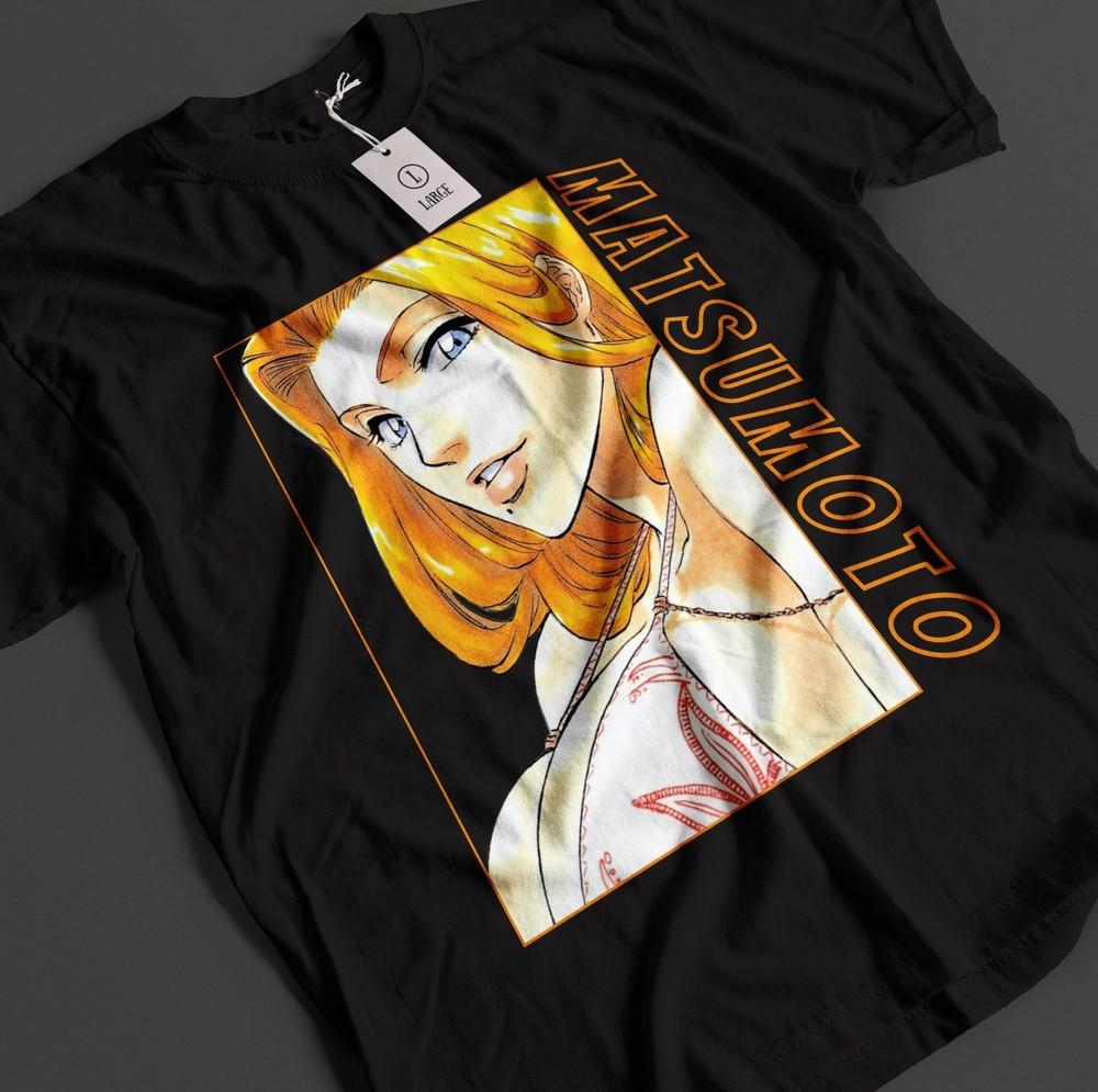 

Bleach Anime Shirt Rangiku Matsumoto Tshirt Ichigo Bankai T-Shirt Aizen Zaraki XL
