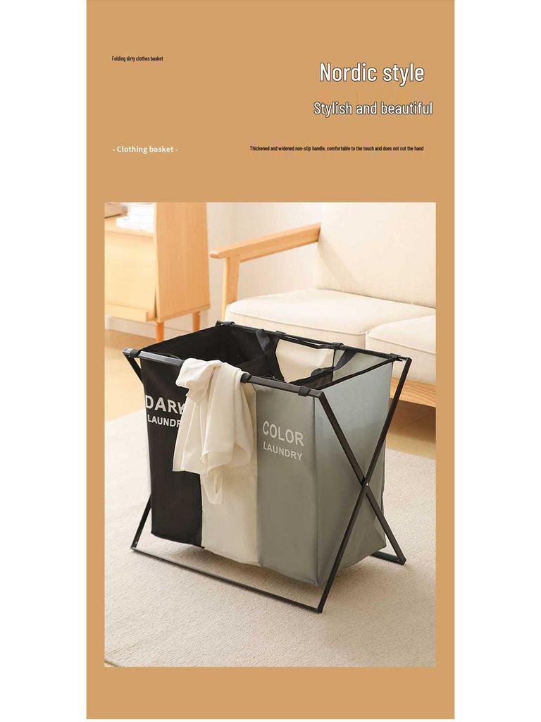 Waterproof Foldable Oxford Cloth Laundry Hamper with Lid for Bathroom Use