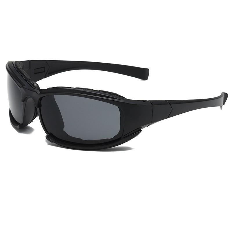 Unisex Cycling Ski Goggles With Interchangeable Lenses PC Frame Protective Eyewear Outdoor Sports Safety Gear Black Frame Gray Lens