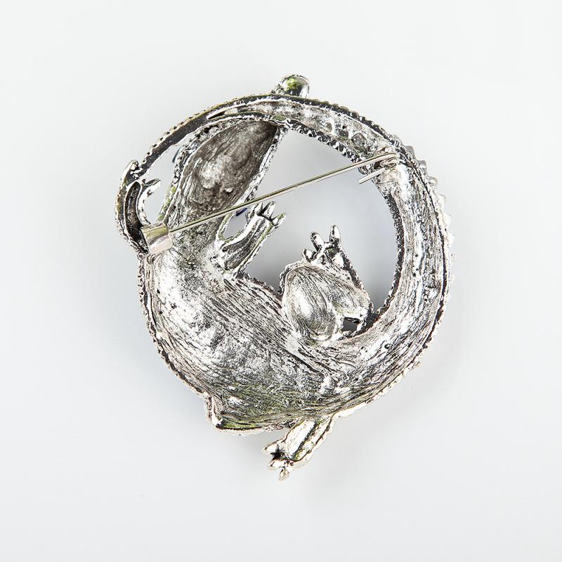 Fashion Vintage Rhinestone Crocodile Brooches For Women Clothing Coat Party Accessries Gifts