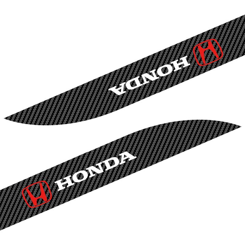 2Pcs Carbon Car Door Side Skirt Sill Stripe Sticker Anti-scratch Refit sticker For Honda Fit Mugen Insight Type S R VTEC DOHC Modulo Vezel Legend RR