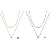 Double Layer Chain Necklace 1Cubic Zirconia Jewelry Water Resistant