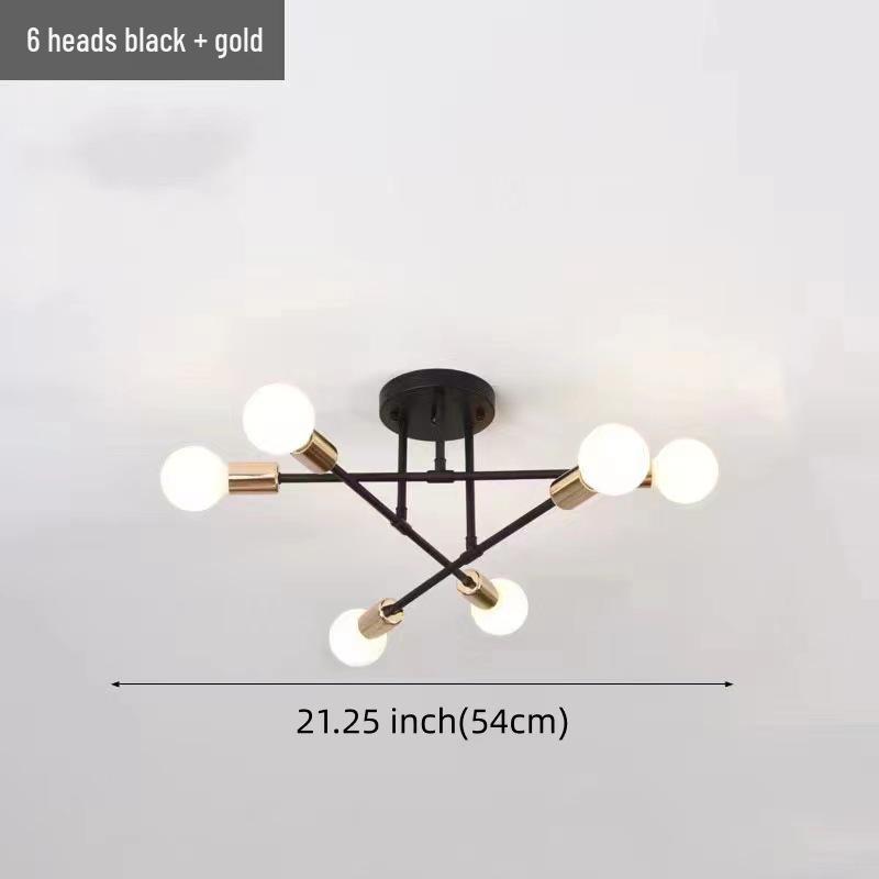 Nordic Wrought Iron Pendant Light: Creative Industrial Style for Living Room, Dining Room, or Bedroom.