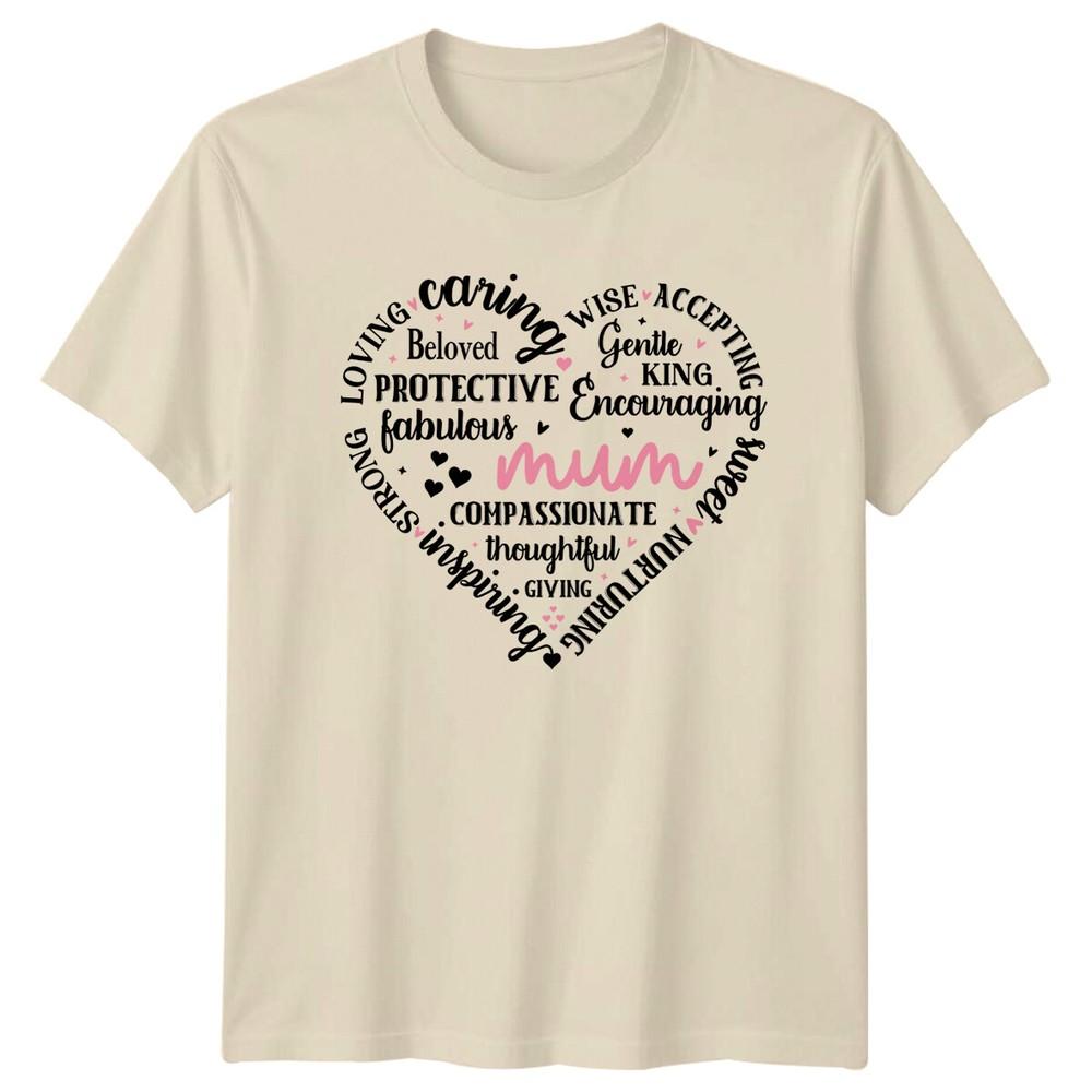 

Mum Heart TShirt Caring Beloved Protective Fabulous Mother#039;s Day Unisex T-Shirt L