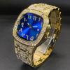 Luxury Diamond Watch for Men Hip Hop Style Bling Iced Out Wristwatch Fashion Square Steel Waterproof Clock